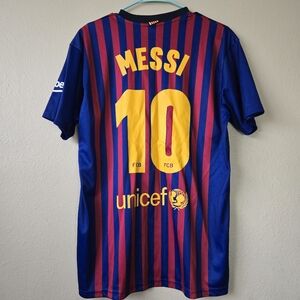 FCB‎ Barcelona Rakuten Beko Soccer MESSI #10 Dri Fit Jersey Size Men’s Large